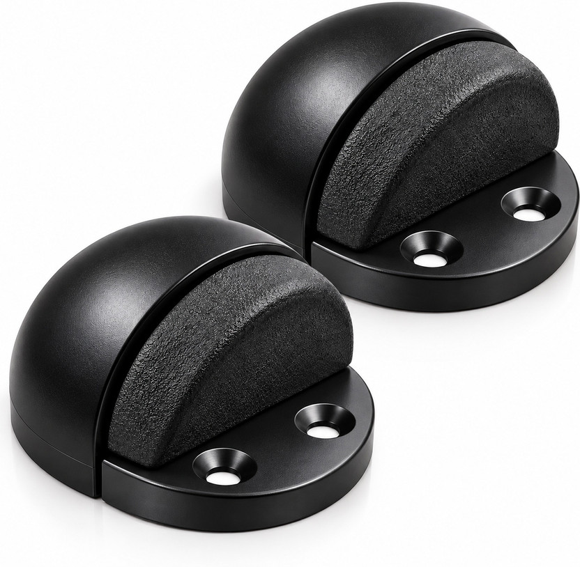Screwtight Screwtight Black Moon door Stopper|Wall Protector|Glass Door Stopper| Black Moon Door Stopper 2 pcs Floor Mounted Door Stopper(Black) - Flipkart Deal