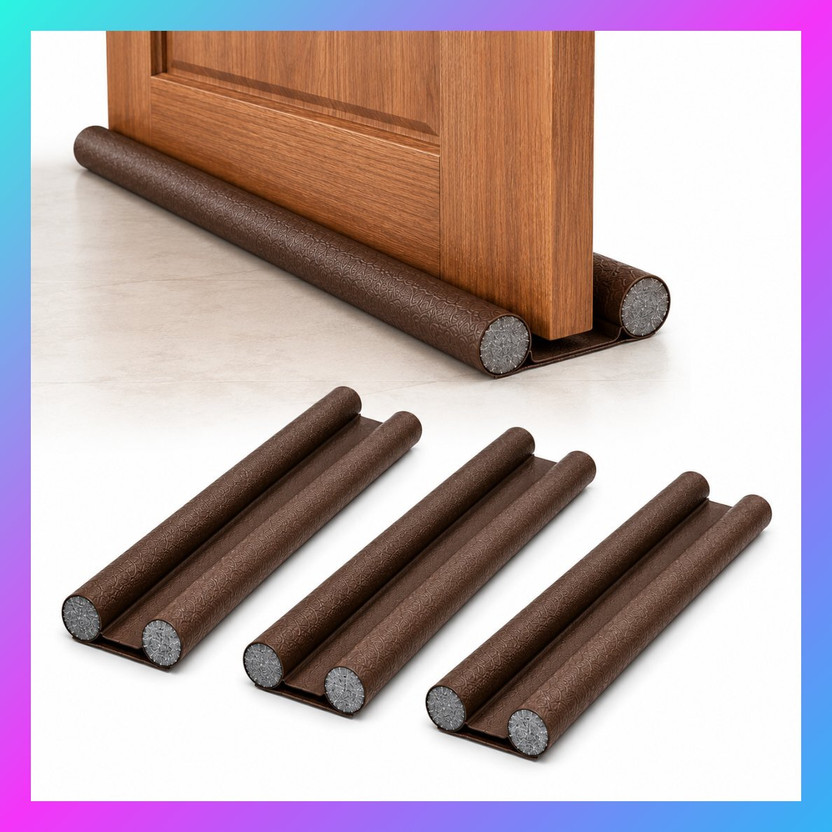 dealoma Door Insulation Strip 39 Inches Noise Dust Air Guard Pack of 3 520 Adds comfort to living spaces effectively Door Mounted Door Stopper(Brown)