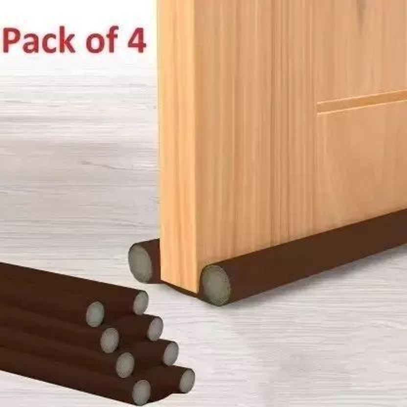 PILONG Door Bottom Sealing Guard Strip (Pack of 4) (Brown, 39 Inch)S51 Durable Floor Mounted Door Sealing Strip Guard Door Mounted Door Stopper(Brown)