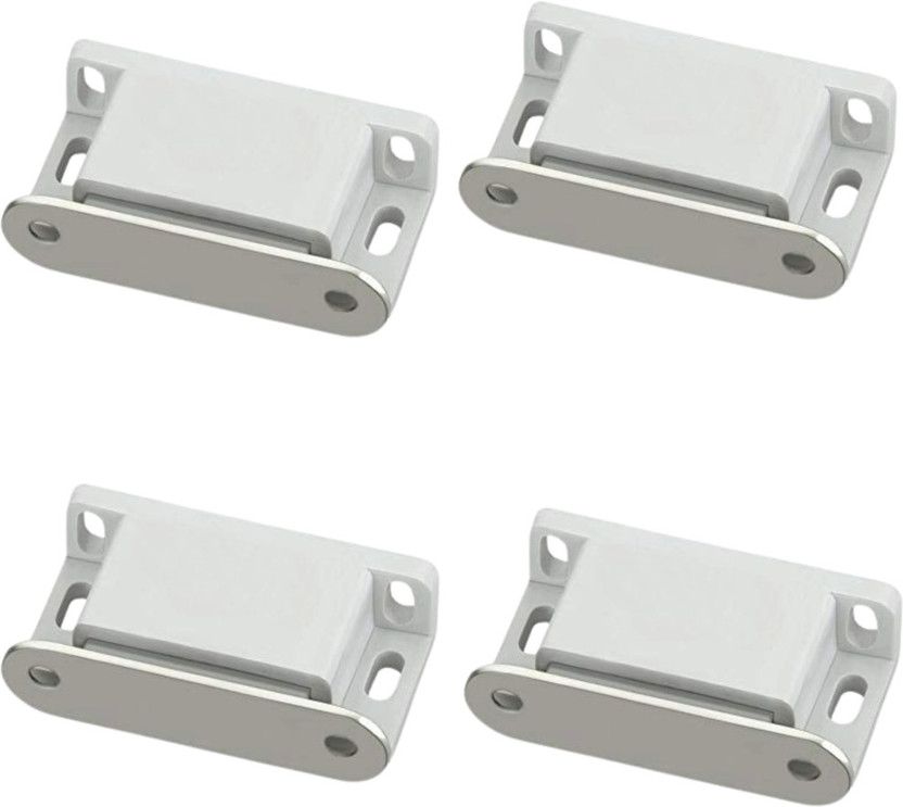 VKDAS Small White Magnetic Door Catch for Cupboard Wardrobe Hardware 4 Door Mounted Door Stopper(White)