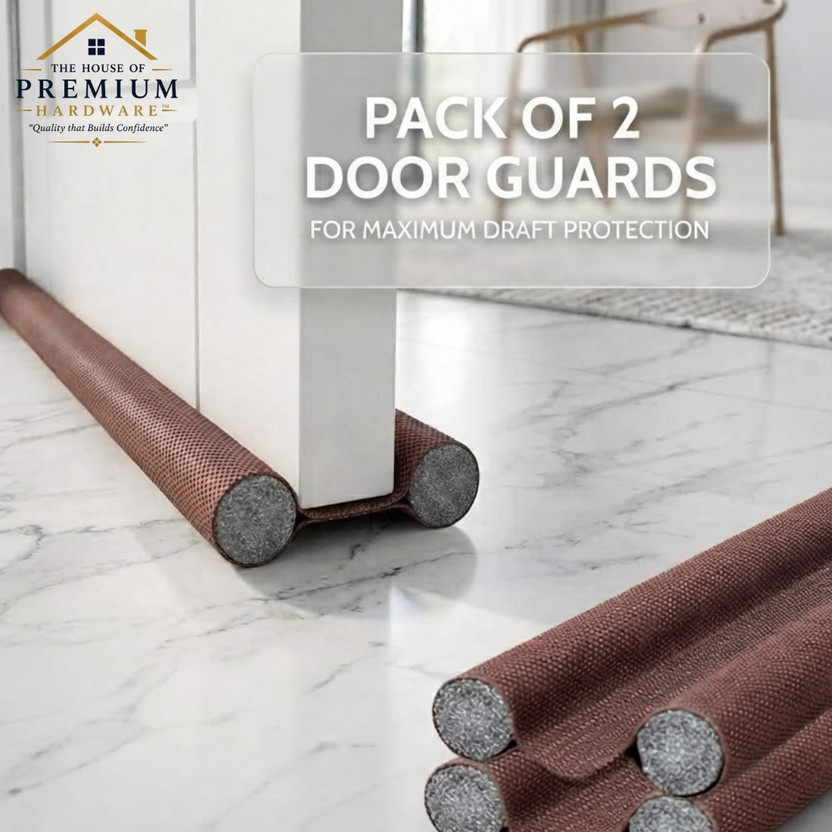 The House Of Premium Hardware 39-Inch Door Bottom Seal Strip Guard (Pack Of 2) Door Bottom Seal Strip Guard | Soundproof Door Gap Filler Door Mounted Door Stopper(Brown)
