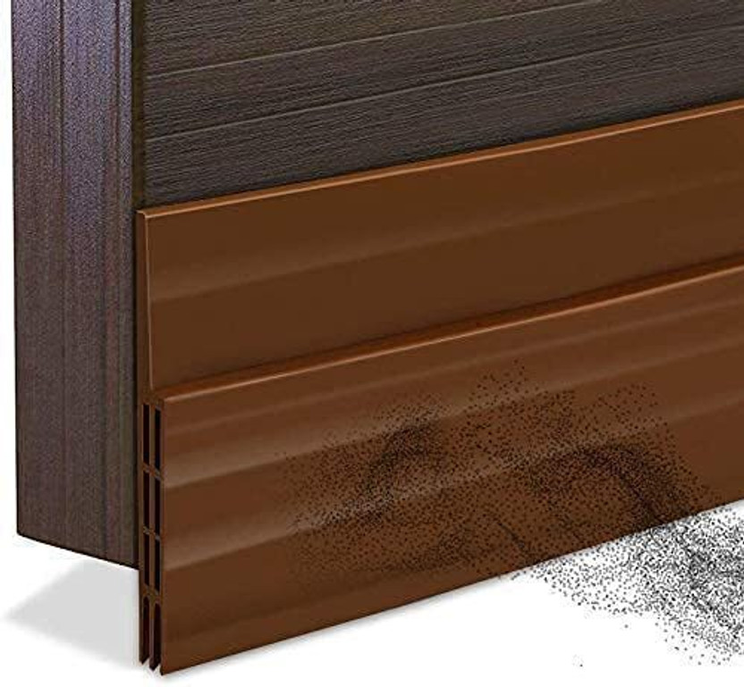 TORIVO Heavy-duty rubber door seal Floor Mounted Door Stopper(Brown)