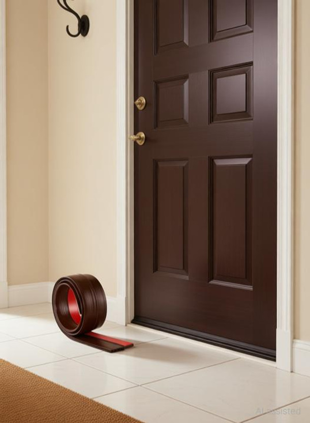 Phynora BDST468 Tan Access Strip Strip Air Cover Line Door Mounted Door Stopper(Brown)