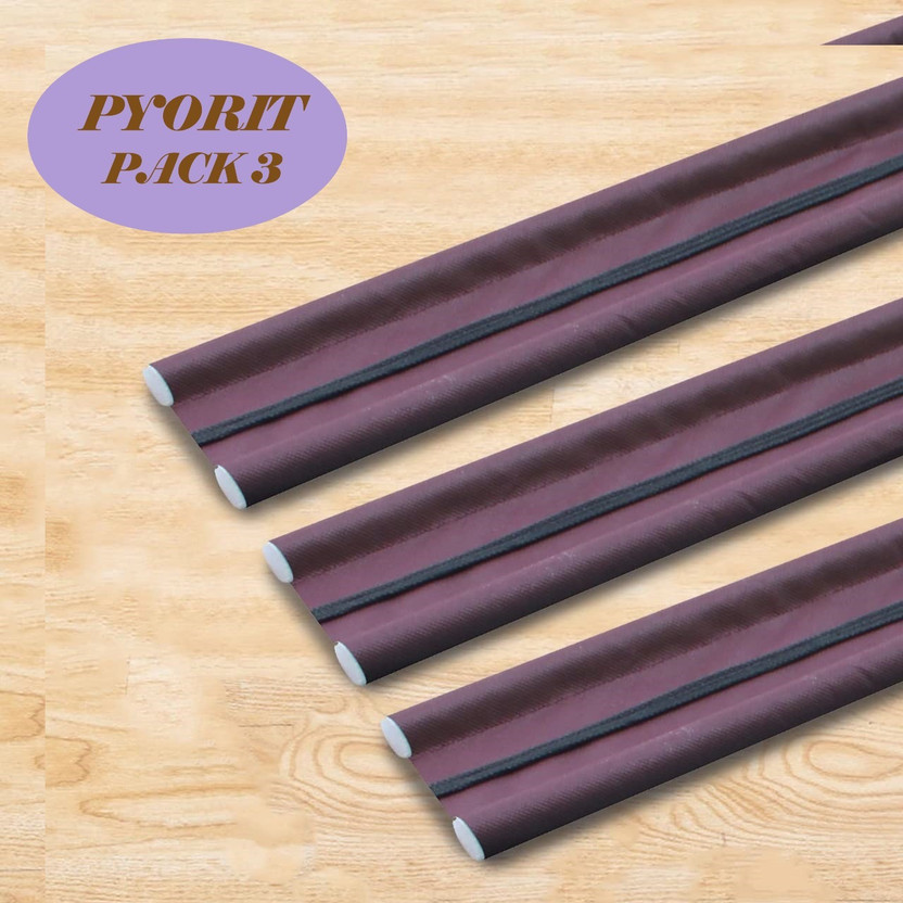 PYORIT Pack of 3 PVC Door Guard Gap Filler for Door Bottom Seal Strip Sound Proof Floor Mounted Door Stopper(Brown)