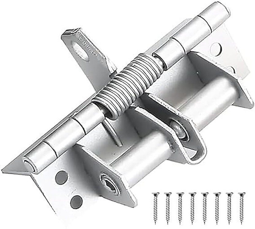 ByteBoutique 3-in-1 Automatic Door Hinge Lock Self Closing Hinge(Silver Pack of 1)