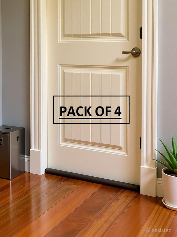 DEAGAN Bottom Sealing Strip Guard for Home - (Size-39 inch) (Pack Of 4) Gap Filler Sound-Proof Floor Mounted Door Stopper(Brown)