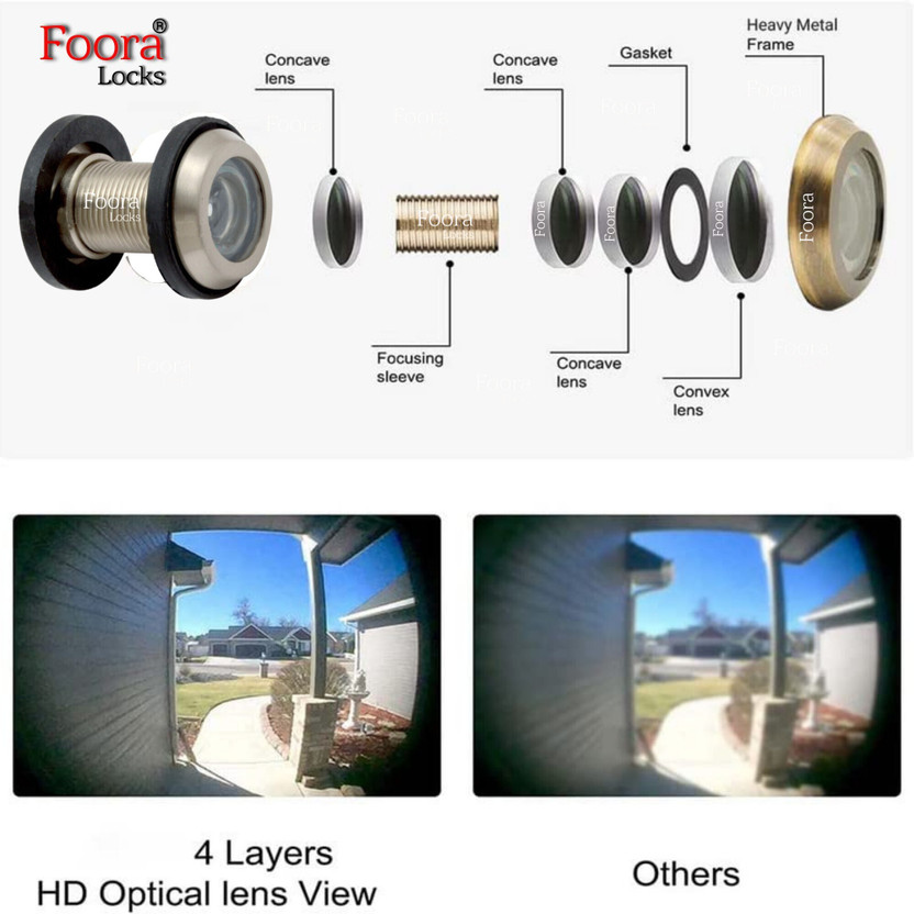 Foora Brass Standard Door Viewer(180 degree)