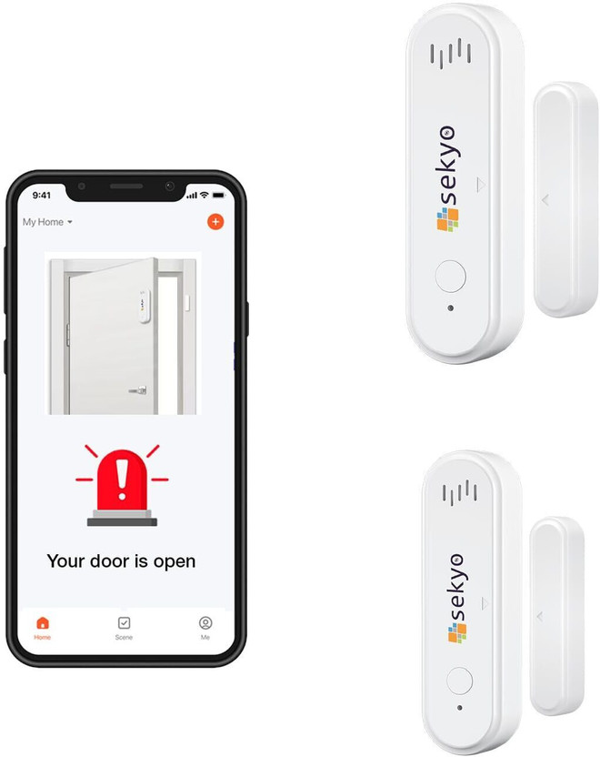 Sekyo Sekyo Door WiFi Smart Sensor Alarm for Home | Real-time Phone Alert + Siren| Window Door Window Alarm(Pack of 3) New Magnetic Wireless Door Open Alarm Security System) - Flipkart Deal