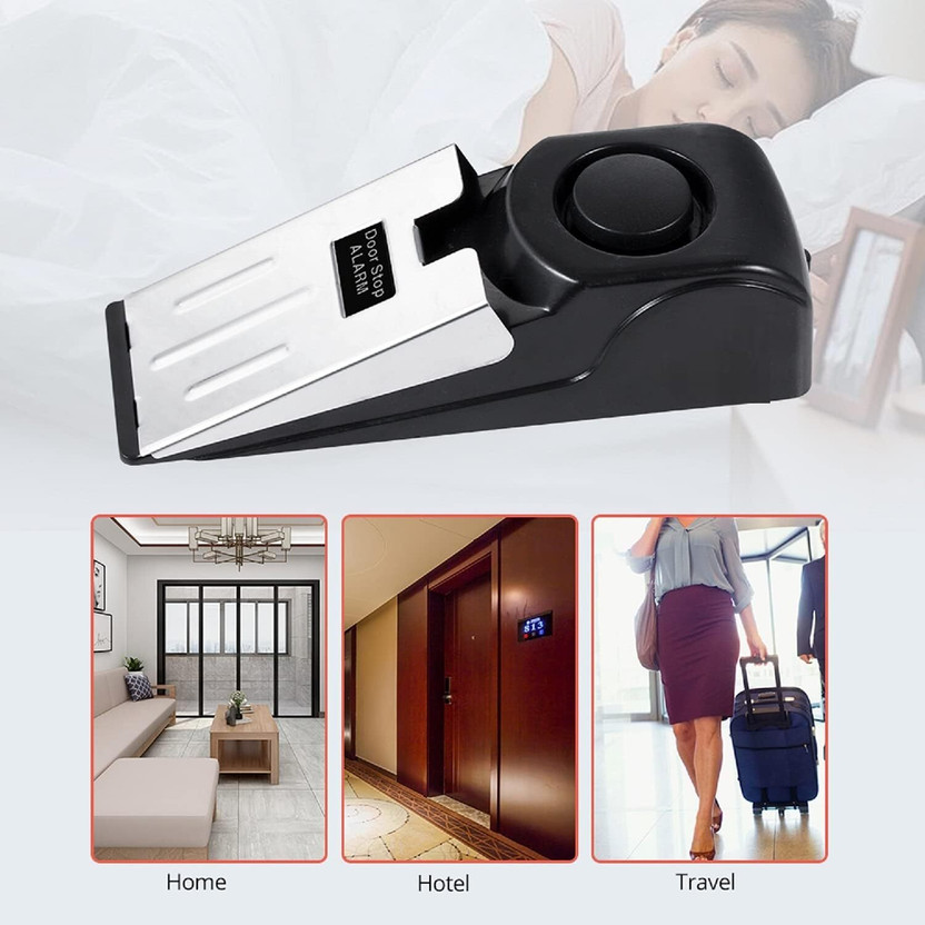 BBBIKINI Door Stopper with 120DB Security Alarm, Floor Wedge Doorstop for Travel, Home Door Door Window Alarm(120dB)
