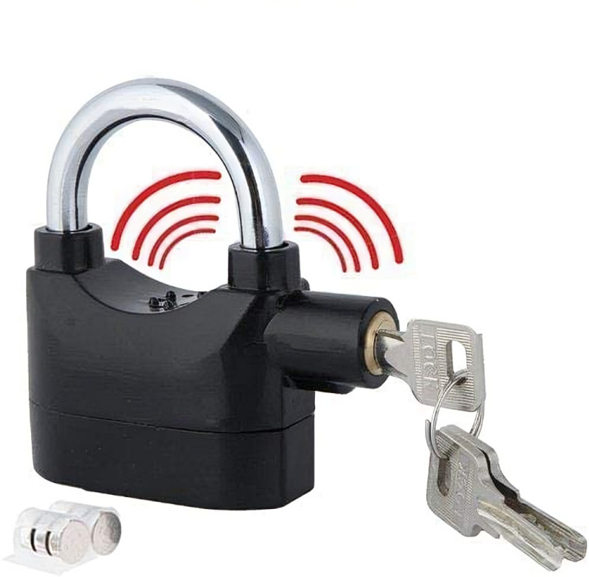 Edtepy Alarm Security Lock with Motion Sensor and 3 Keys, Metallic Finish (Black) Door & Window Door Window Alarm(loud)