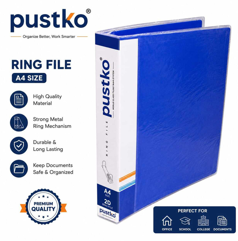 PUSTKO plastic File box(Set Of 1, Blue)