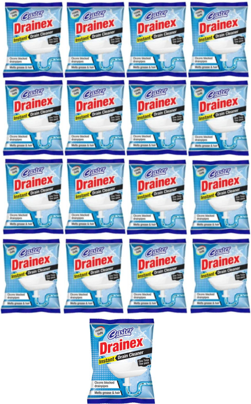 Wellflex Wellflex Drainage Block Remover Washbasin Cleaning power pipe sinks cleaner (pack of 17) Powder Drain Opener(850 g, Pack of 17) - Flipkart Deal