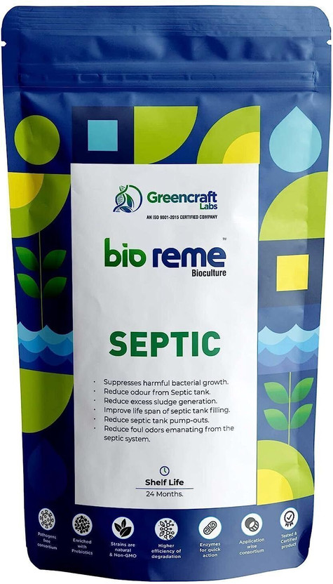 Bio Reme Septic Tank Cleaner Reduces Sludge Removes Odour Prevents Overflow Eco-Friendly Powder Drain Opener(1 kg)