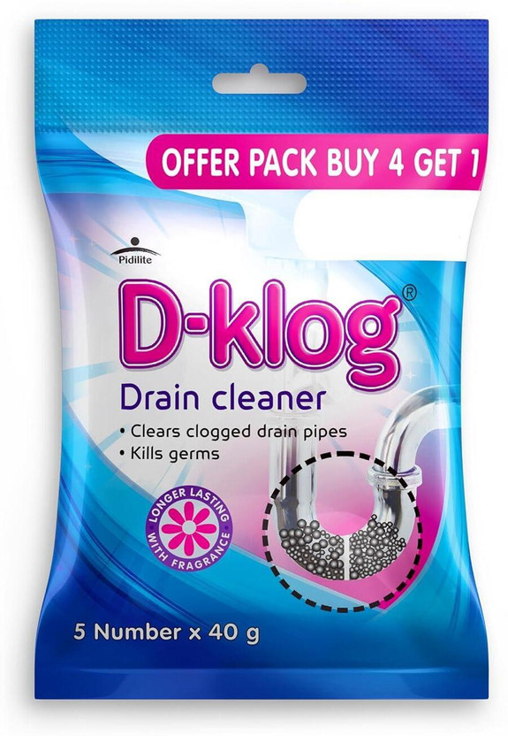 Pidilite D-Klog Powder Drain Opener(225 g, Pack of 4)