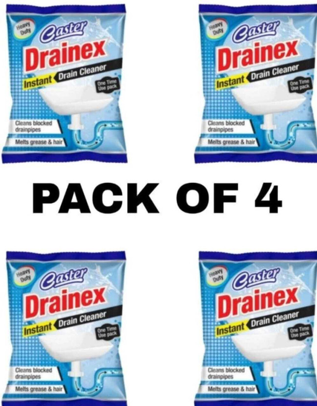 Wellflex Wellflex Drainex Instant Drainage Block Remover Drain Cleaner power (50 g, Pack of 4] Powder Drain Opener(200 g, Pack of 4) - Flipkart Deal