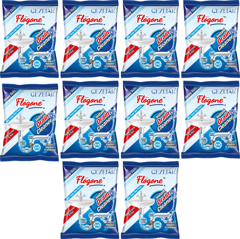 caster drainex instant Powder Drain Opener (pack of 10) Powder Drain Opener(500 ml, Pack of 10)