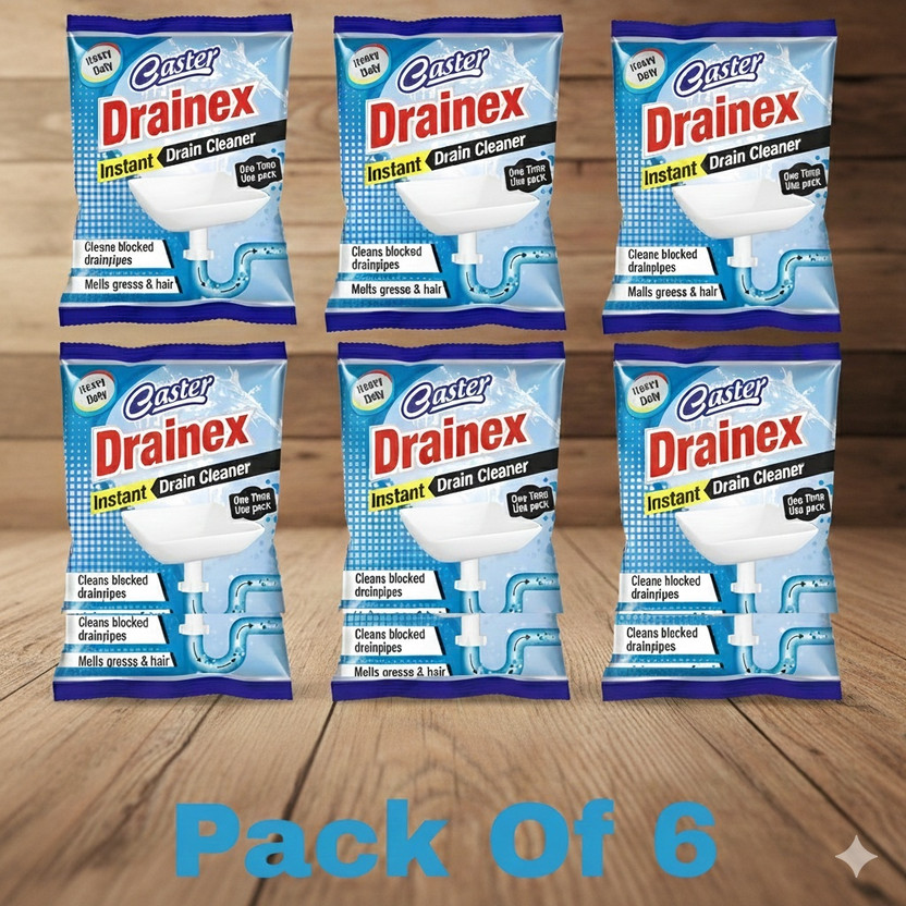 Caster life care DRAINEX POWDER Powder Drain Opener(301 g, Pack of 6)