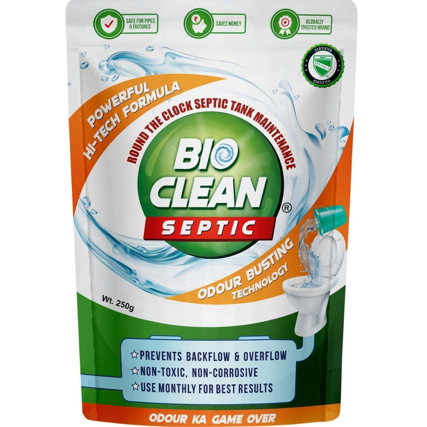 Bioclean Septic Tank Cleaner and Odor Remover, Natural and Effective Bacteria Powder Drain Opener(250 g)