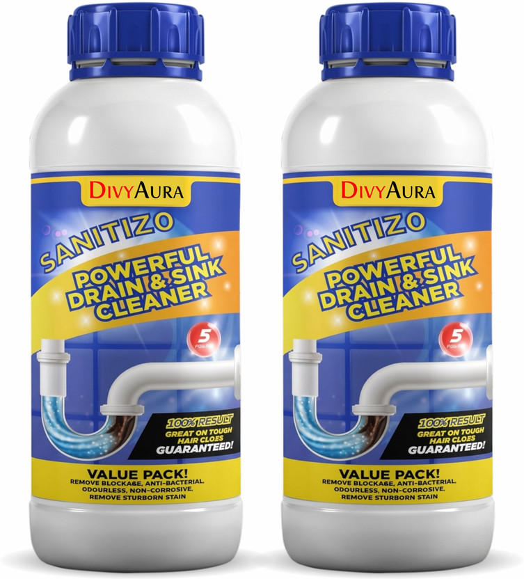 Divy Aura Divy Aura Powerfull Drain Cleaner Powder 200 GM Anti-Blockage Pipe Cleaner Powder Drain Opener(200 g, Pack of 2)