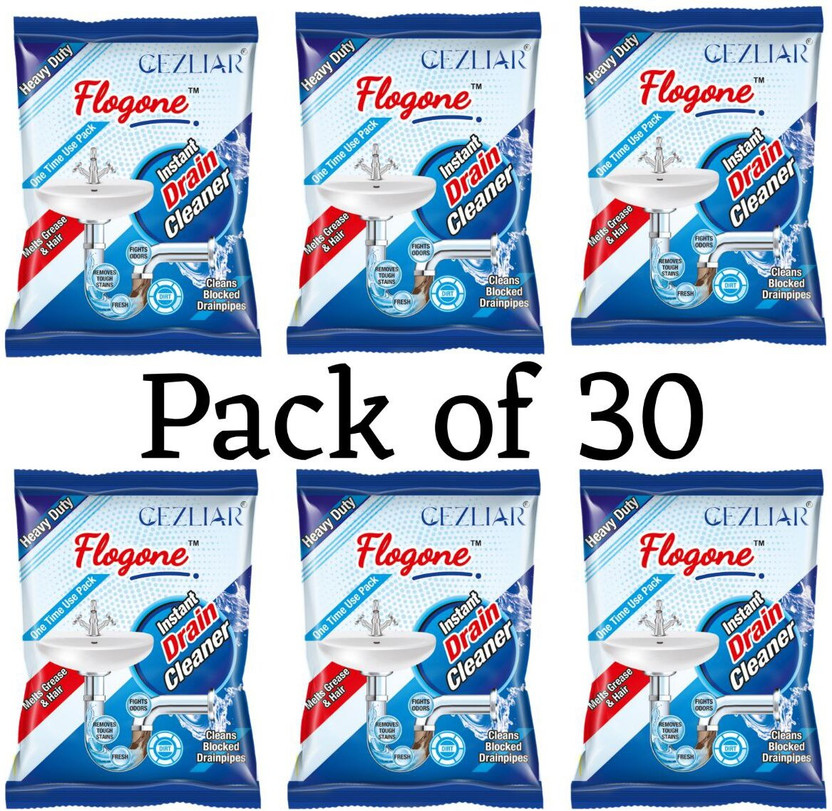 cezliar Drain Cleaner Powder, Instant Cleans Blocked Drainpipes (pack of 30*50gm) Powder Drain Opener(50 g, Pack of 30)