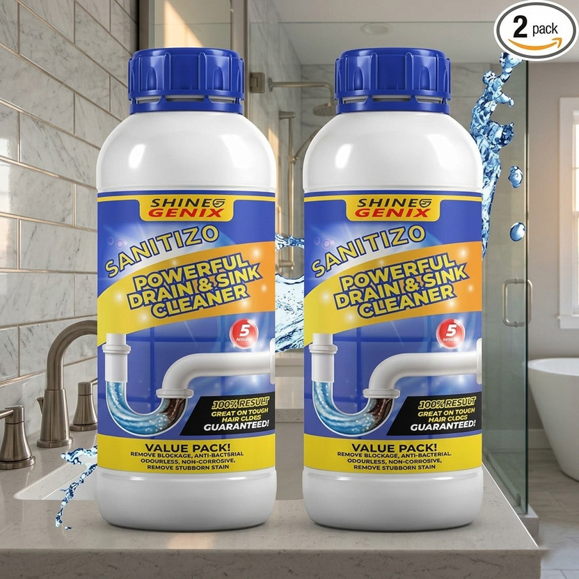 Divy Divy Aura Shine Genix Sanitizo Drain & Sink Cleaner Powder Pack of 2 (100g) Powder Drain Opener(200 g, Pack of 2) - Flipkart Deal