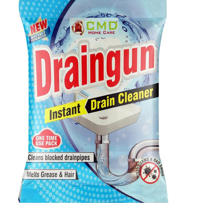 CMD Draingun All Pipe Safe Drain Cleaner powder Clear Clogged Sinks & Pipes(50gm) Powder Drain Opener(50 g)