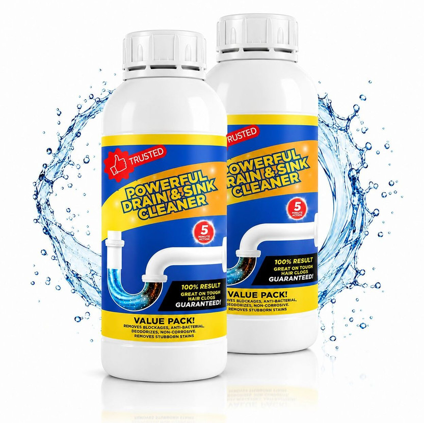 EYS Powerful Drain & Sink Cleaner Liquid Drain Opener(1 L, Pack of 2)