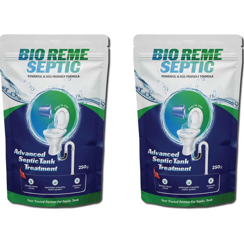 Bio Reme Septic Tank Cleaner Reduces Sludge Removes Odour Prevents Overflow Eco-Friendly Powder Drain Opener(500 g, Pack of 2)