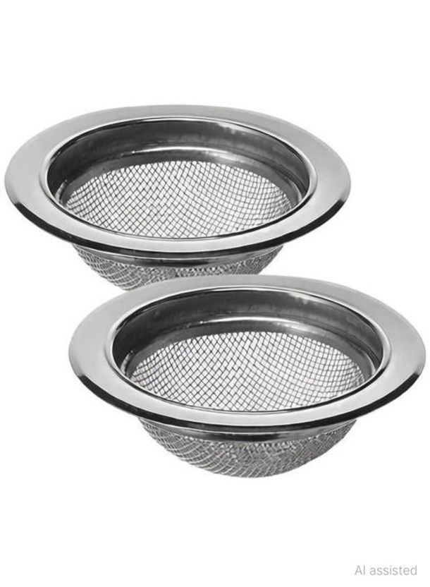 primeroyal Kitchen Sink, Basin Stainless Steel Push Down Strainer(11.5 cm Set of 2)