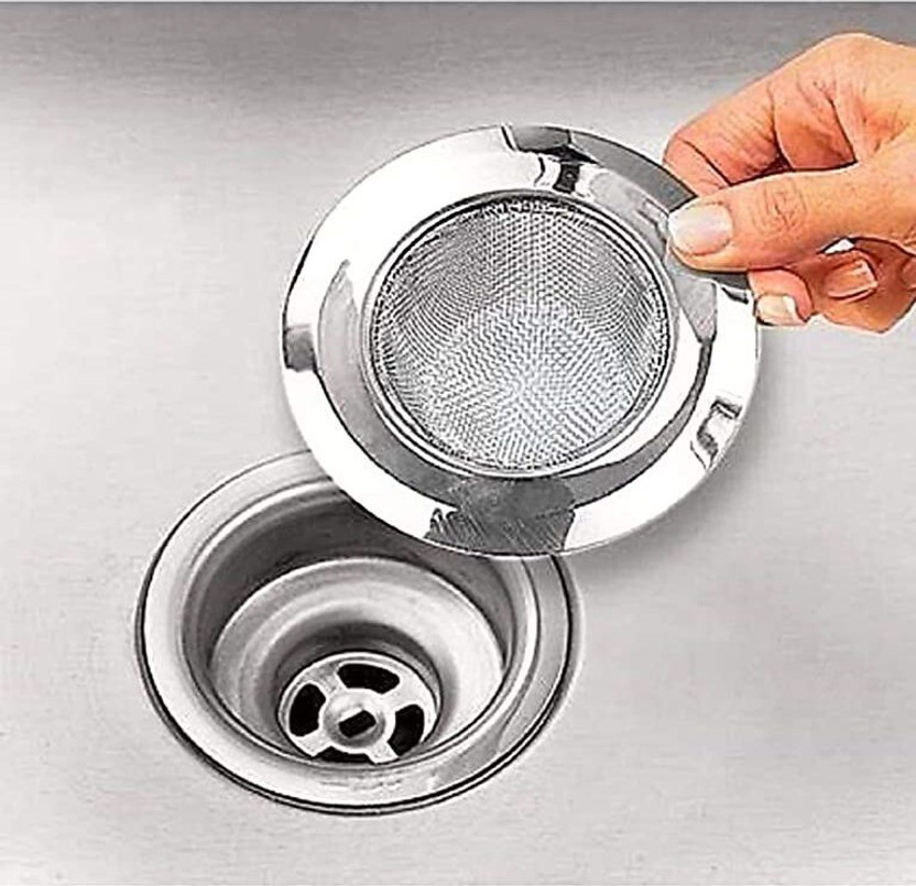 MICASHU Kitchen Sink Stainless Steel Push Down Strainer(11 cm Set of 1)