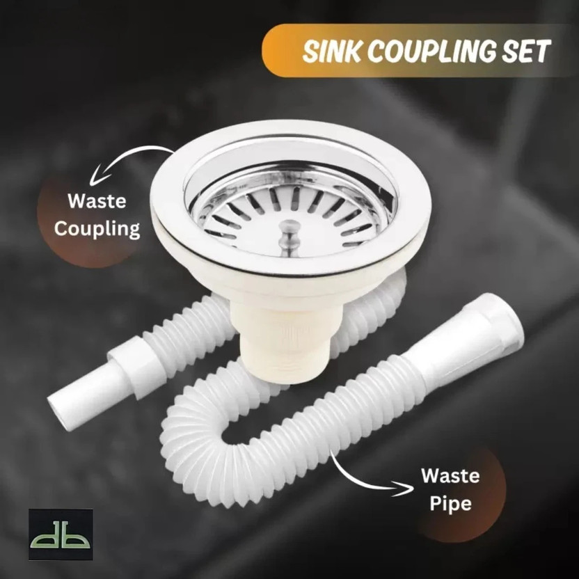 debaths Kitchen Sink Stainless Steel, Plastic Push Down Strainer(11 cm Set of 2)