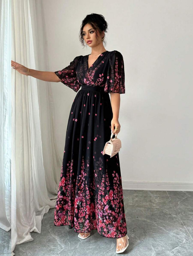 JUGNOO JUGNOO Women Maxi Black Full Length Dress - Flipkart Deal