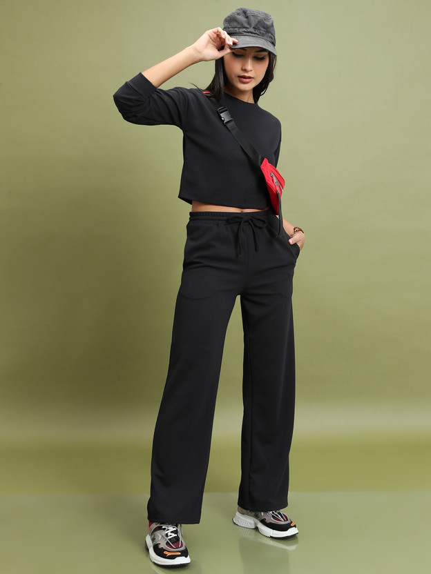 Tokyo Talkies Women Two Piece Dress Black Maxi/Full Length Dress