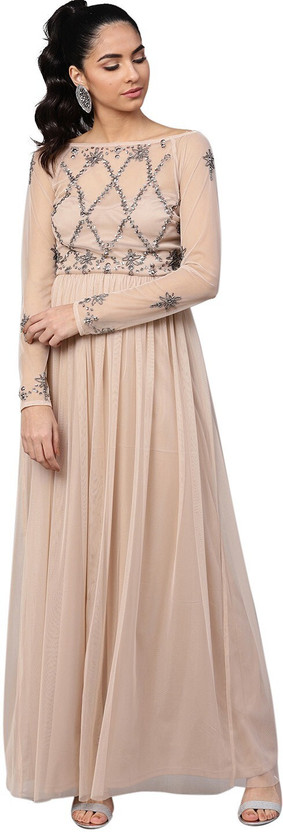STREET9 Women Maxi Beige Full Length Dress