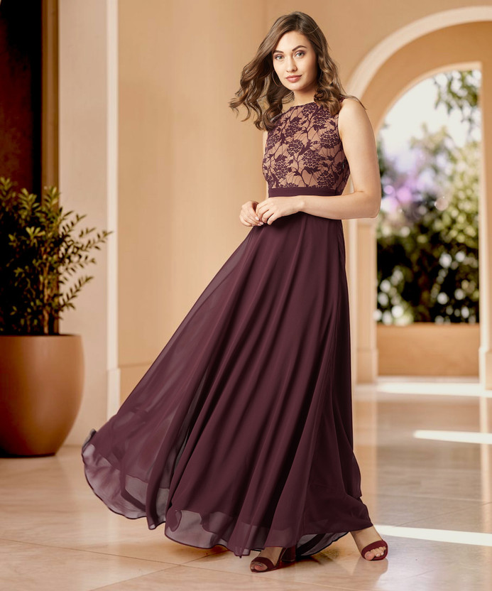 Miss Miss Chase Women Gown Brown Maxi/Full Length Dress - Flipkart Deal