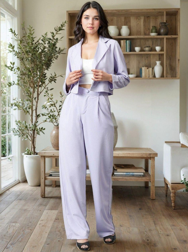 KOTTY Women Two Piece Dress Purple Above Knee/Mid Thigh Length Dress
