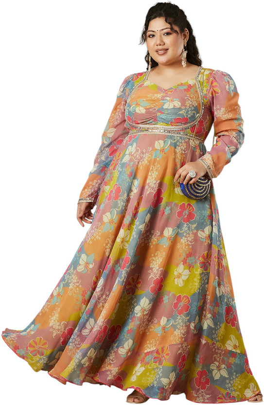 Miss Miss Chase Women Maxi Multicolor Full Length Dress - Flipkart Deal