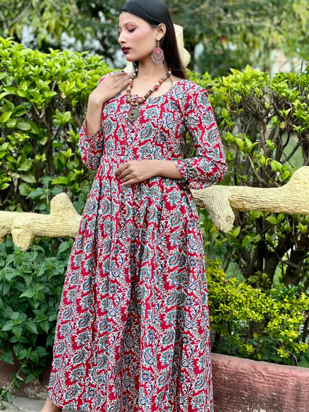Cotton maxi dress flipkart deals