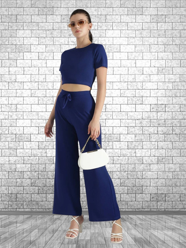 KOTTY Women Two Piece Dress Blue Ankle Length Dress