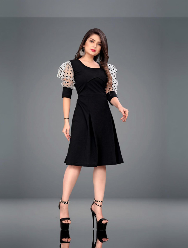 Deklook Women Bodycon Black Below Knee Dress