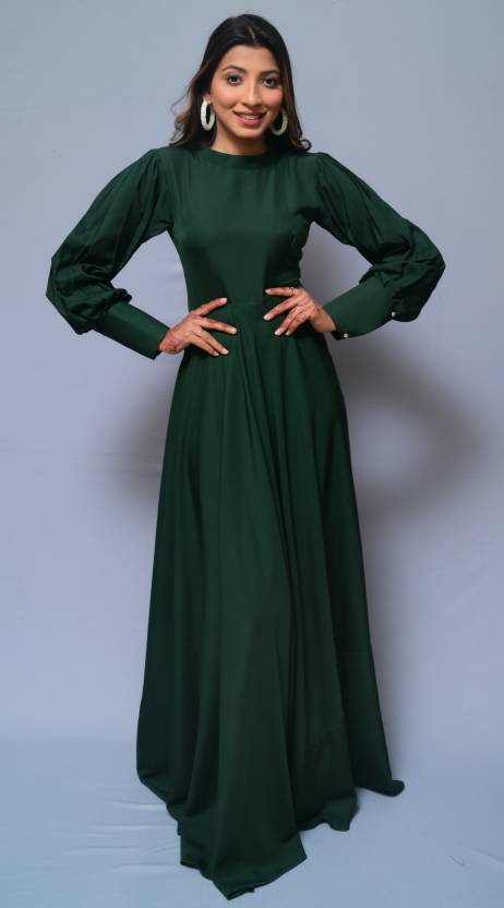 diyaz Women Fit and Flare Dark Green Dress - Buy diyaz Women Fit and Flare Dark  Green Dress Online at Best Prices in India 
