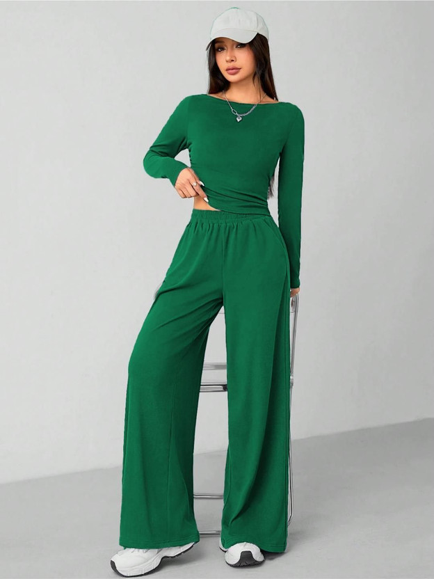 KOTTY Women Two Piece Dress Green Maxi/Full Length Dress