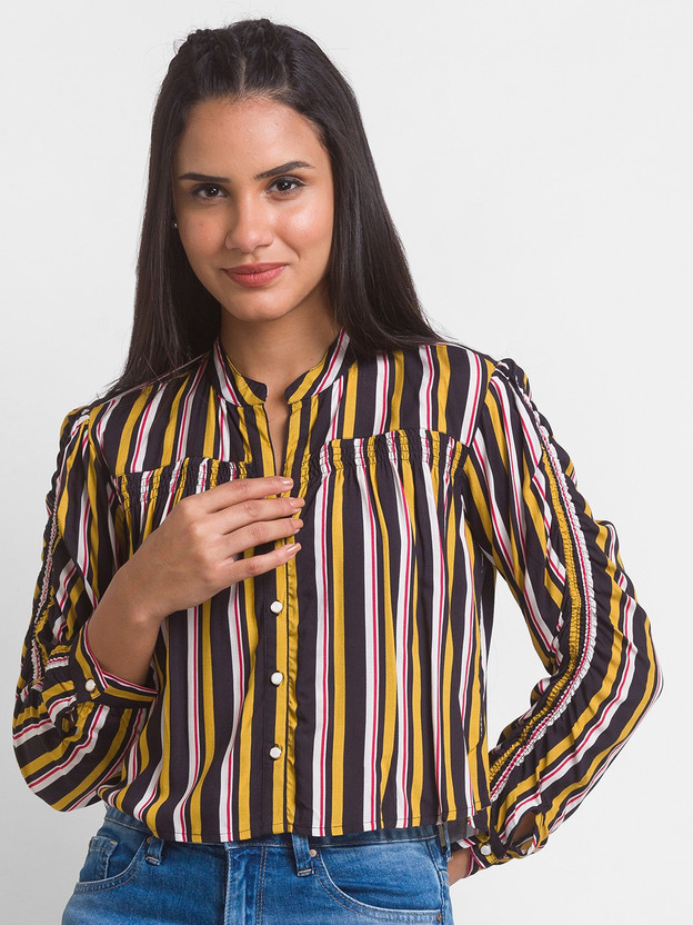 multicolor striped shirt womens