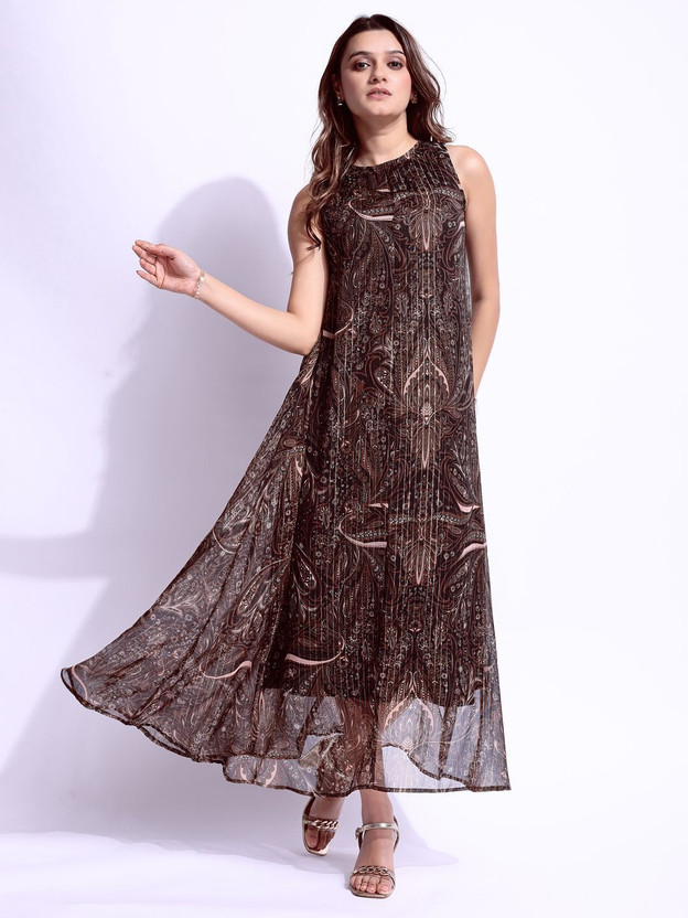 all all about you Women A-line Brown Knee Length Dress - Flipkart Deal
