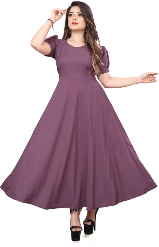 Qena Women Maxi Purple Dress Buy Qena Women Maxi Purple Dress Online