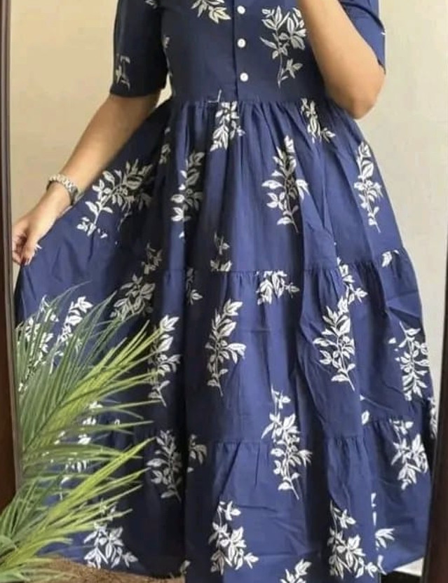 SutrikaCreation SutrikaCreation Women Fit and Flare Blue Below Knee Dress - Flipkart Deal