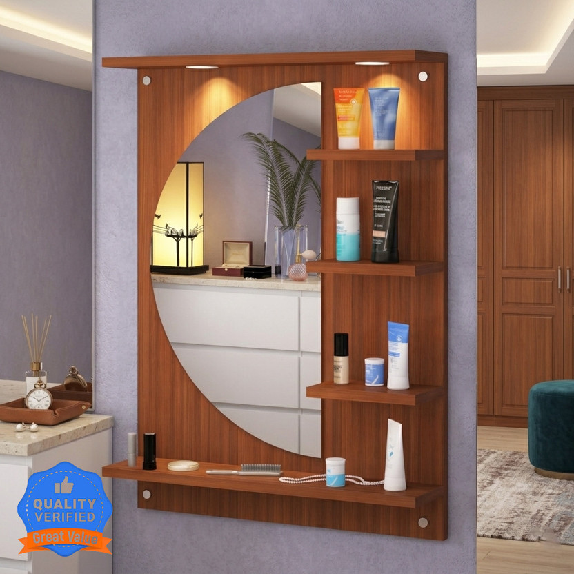DIY Desire Engineered Wood Dressing Table(Finish Color - , walnut, DIY(Do-It-Yourself))
