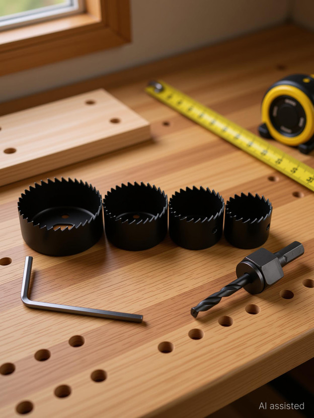 COSMO Hole Saw- 6 Pcs (32mm/38mm/44mm/54mm) - Ideal for Cutting Round Wood & Plastic Drill Bits Hole Saw Cutter Set - 6 Pcs