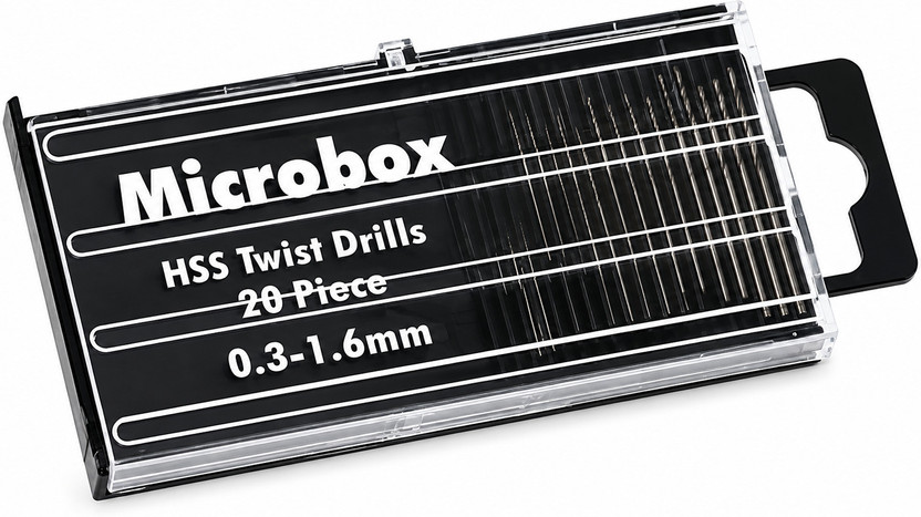 Grabloop DB10 20-Piece HSS Micro Twist Drill Bit Set – 0.3 mm to 1.6 mm Precision Drill Bits