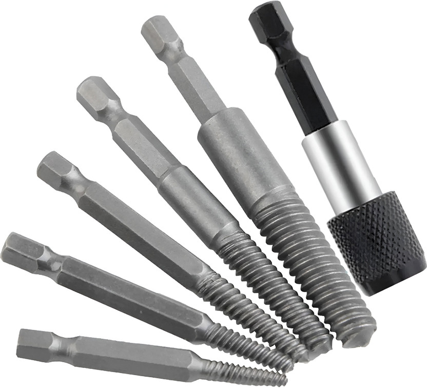 Digital Craft 6 Piece Screw Remover Tool Kit for Broken Bolts Studs and Repair Work Remove damaged fasteners from machinery automotive parts and repair projects